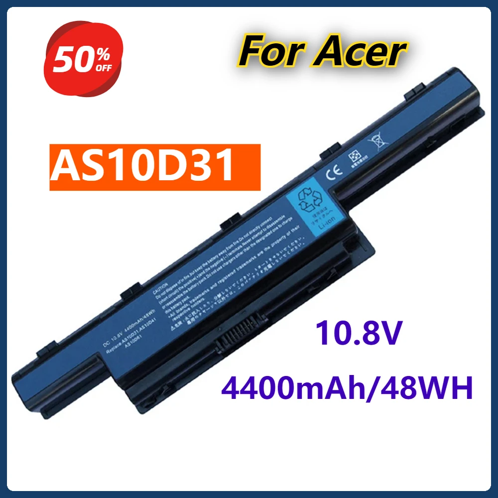 AS10D31 4400mAh 48WH Laptop Battery for Acer Aspire 4750G 4741G 4738G 4752G 5741G AS10D81 V3-571G V3-771g AS10D51 AS10D61