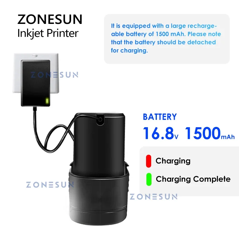 ZONESUN Inkjet Genggam Kecil 5Cm Printer Tanggal Produksi QR Logo Nomor Portabel Digital Multibahasa 25 Bahasa ZS-HIP508