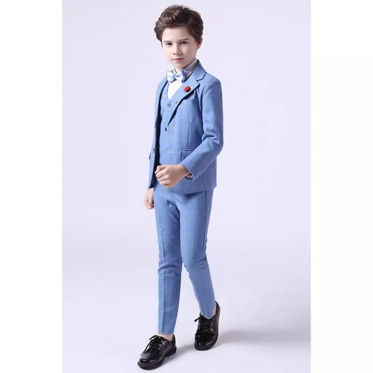Flower Boys Wedding Suit Set Spring Kids Birthday Photograhy Outfit Children's Piano Host Speech Chorus Performance Costume