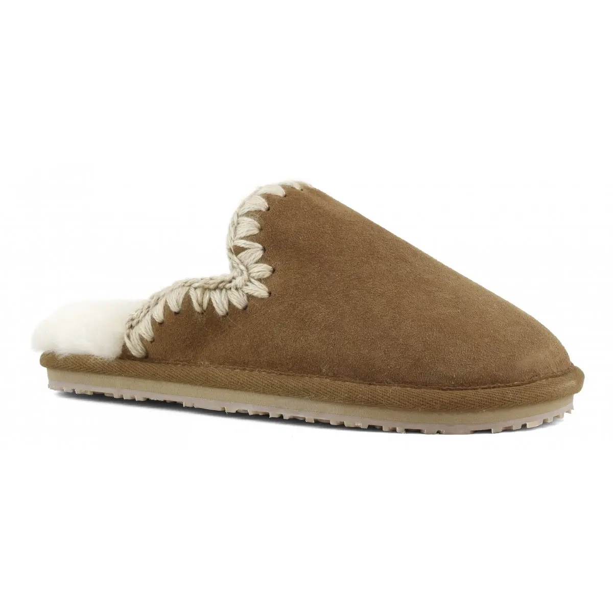 Mou women's slippers original Suede eskimo stitch sheepskin flats mules winter outdoor ladies shoes