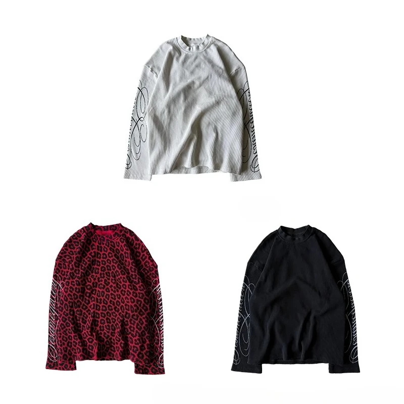 

Y2K трендовый пуловер в стиле хип-хоп с граффити и буквенным принтом, негабаритная футболка с длинными рукавами для мужчин и женщин, модный удобный уличный топ