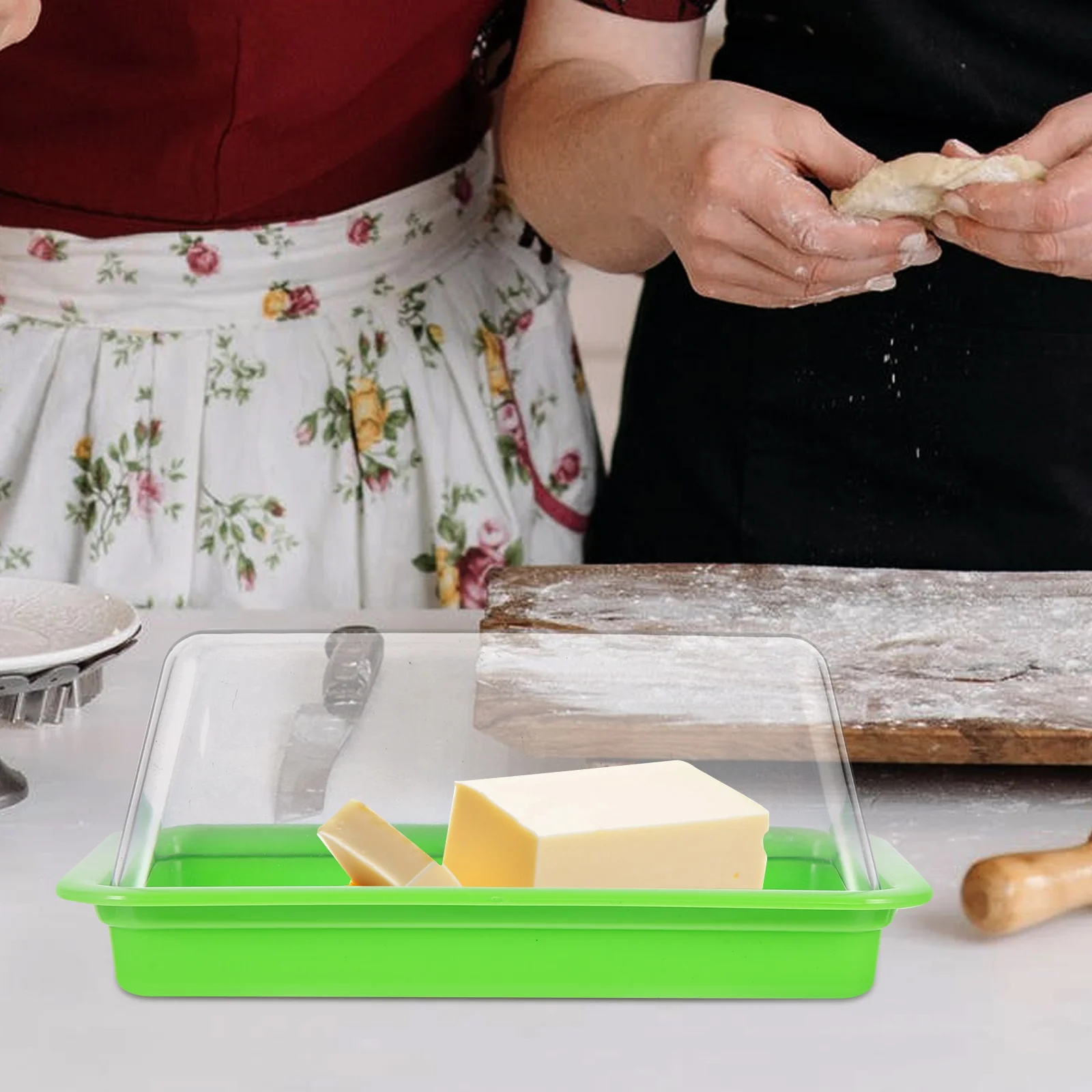 

Butter Holder for Counter Crisper Cheese Refrigerator Camping Container with Lid Keeper