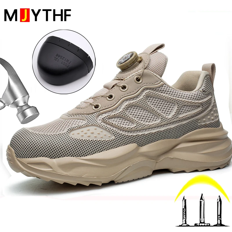 

Fashion safety shoes for women men breathable Work Sneakers women Steel toe shoes Puncture-Proof Protection Shoes Lightweight