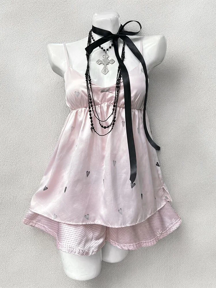 Setelan Pakaian Wanita Korea Gaya Vintage Musim Panas, Cardigan Panjang Terbuka dengan Tali, Rok, dan Kaos