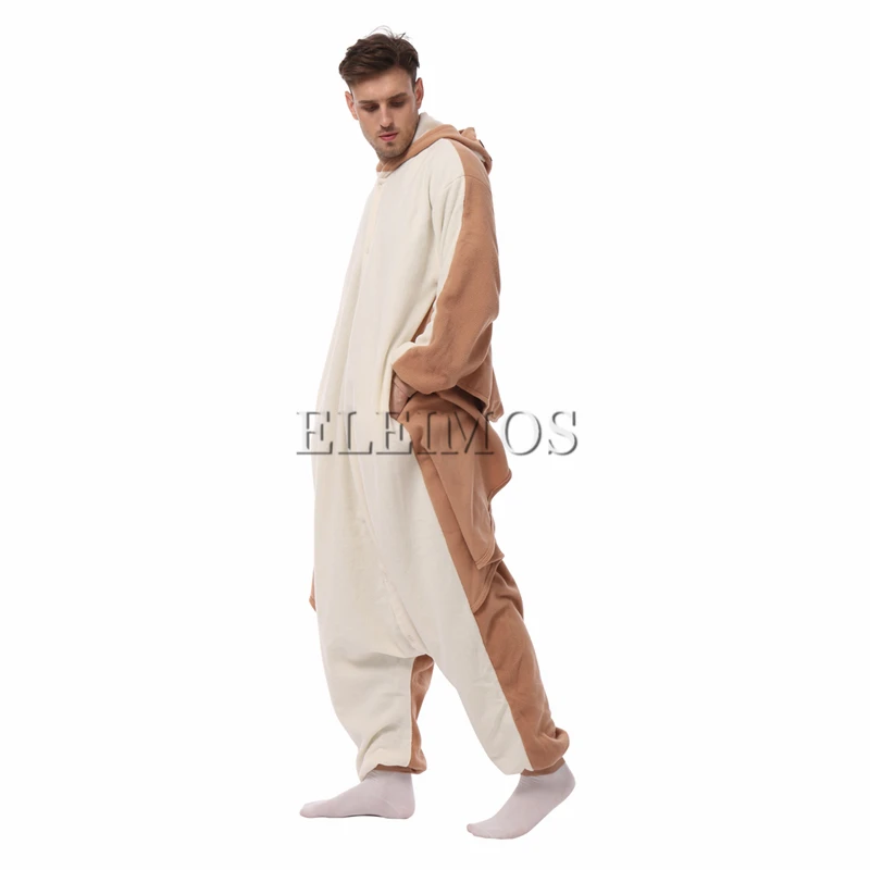 ELEIMOS Adult Kigurumis Pyjamas Halloween Onesie Flying Squirrel For Women Men Cartoon Pajama Homewear Cosplay Costume