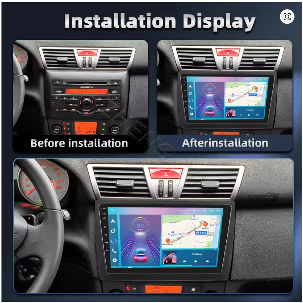 Android 16 For Fiat STILO 2002-2010 CarPlay Android Auto Car Radio Stereo GPS Navigation Multimedia Player Wireless WIFI BT FM