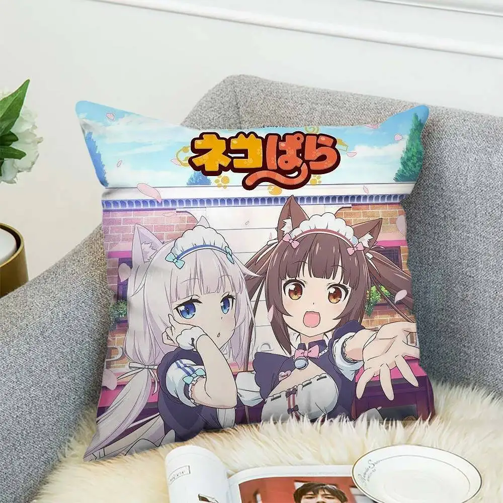 

Anime NekoPara Pillow Case Double-Sided Printing Cushion Cover 45x45 Decorative Cushions Sofa Home Decor Soft Pillowcase