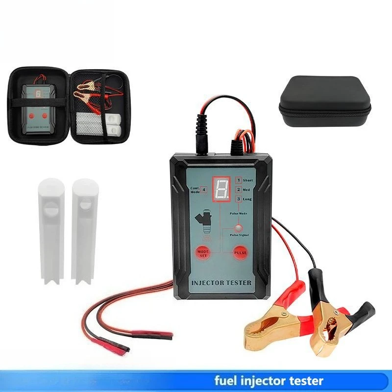 Fuel Injector Tester and Cleaner, Nozzle Analog Powered Fuel Injection, with 2 Size Adapters