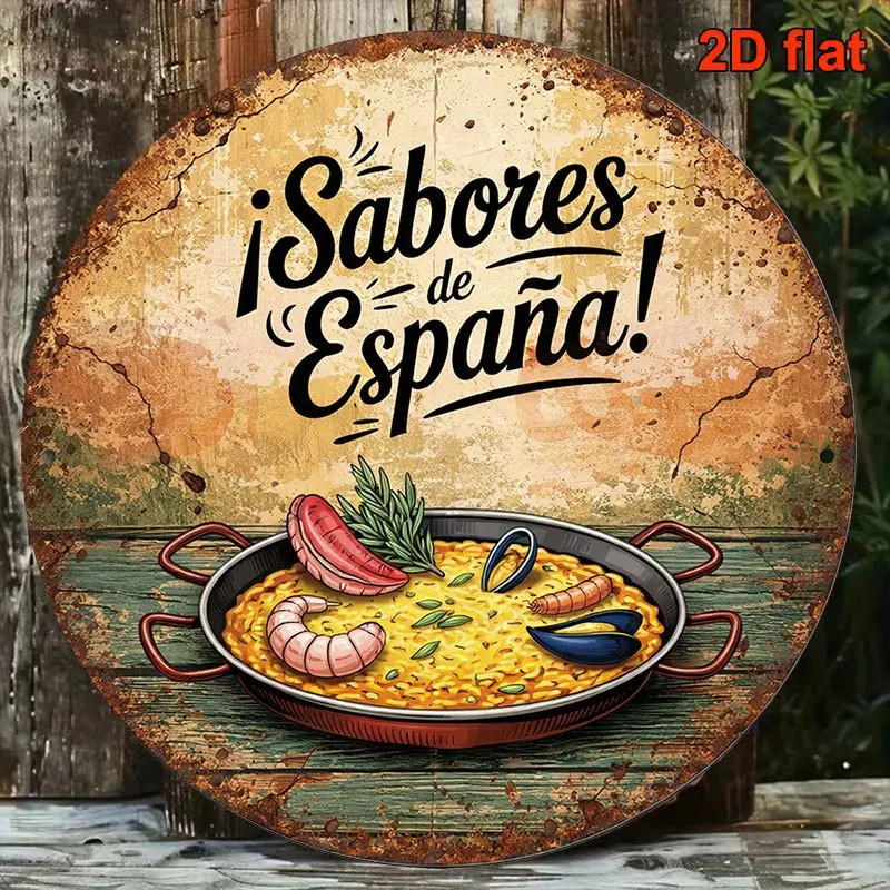 2D Flat - 1pc 8*8In/20X20Cm 2D Flat Round Sign, Vintage Decorative Plaque about 
