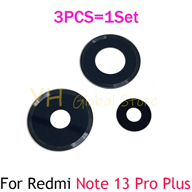 1Set For Xiaomi Redmi Note 13 Pro Plus 4G 5G Global Version Back Rear Camera Lens Glass Cover With Adhesive Sticker Repair Parts