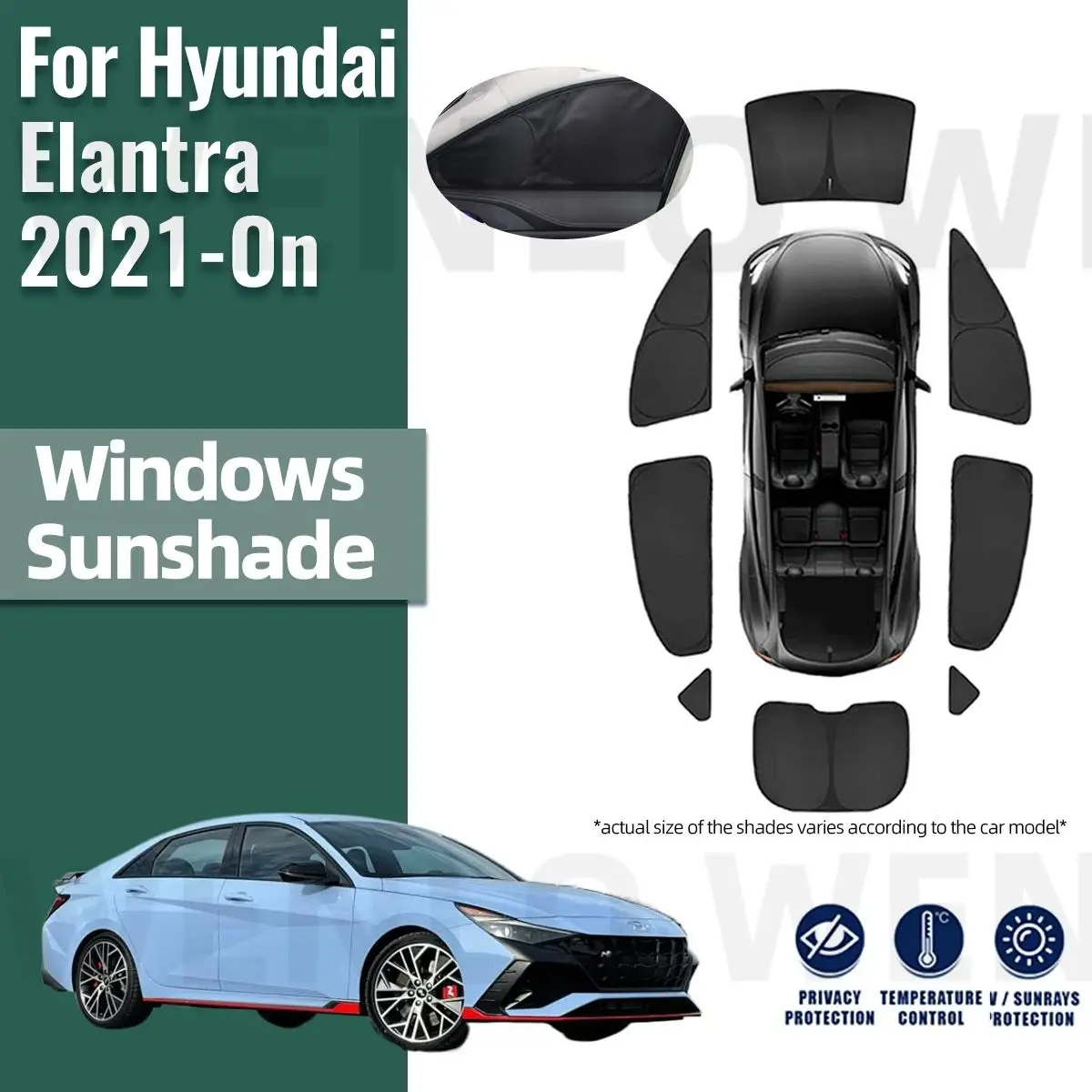 For Hyundai Elantra Avante CN7 2021 2022 2023 2024 Full Cover Car Sunshade Front Windshield Curtain Rear Side Window Sun Shade