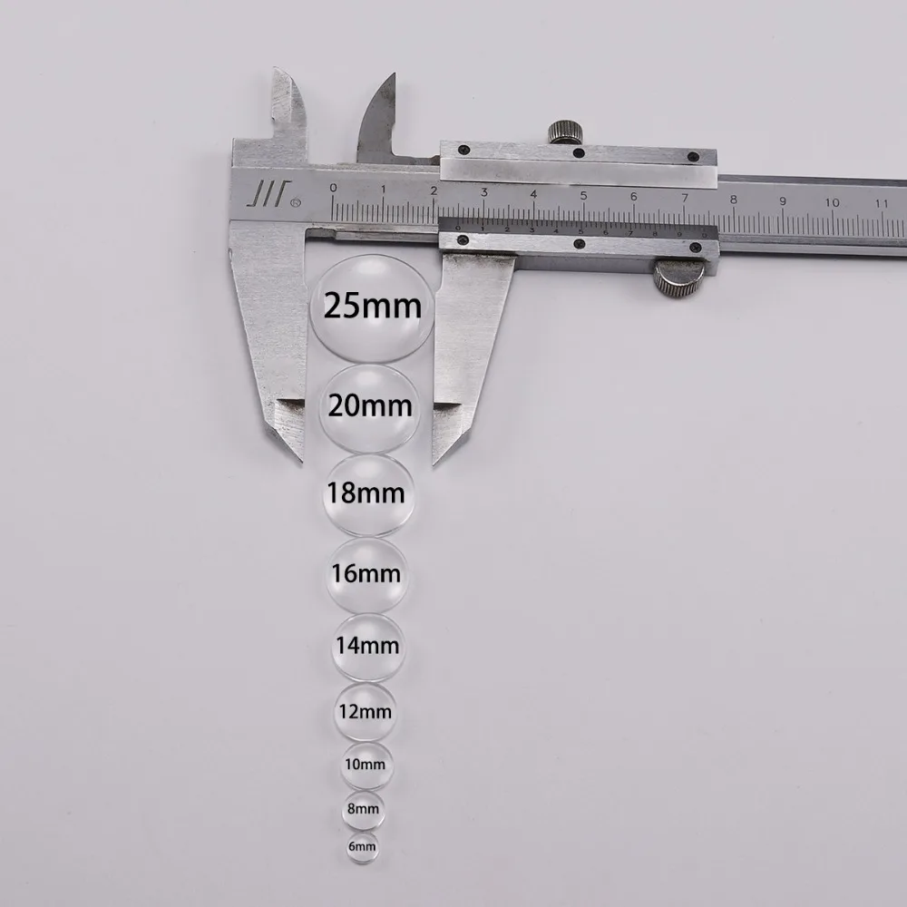 5-50pcs 8 10 12 14 16 18 20 25 30mm 라운드 플랫 백 투명 유리 카보 숑 Diy 쥬얼리 용품 만들기 용 투명 카보 숑