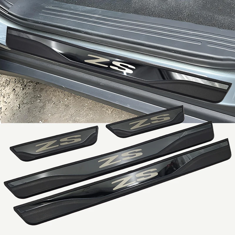 For MG ZS 2024 2023 2022 2021 2020 2019 2018 2017 Stainless Steel Door Sill Pedal Welcome Scuff Plate Trim Cover Decoration