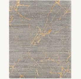 ！@Graphite/Copper Color Natural Marble Look Abstract High Pile Handmade Wool Jute Carpet Soft Hand Sheared Pile Living Room Rug