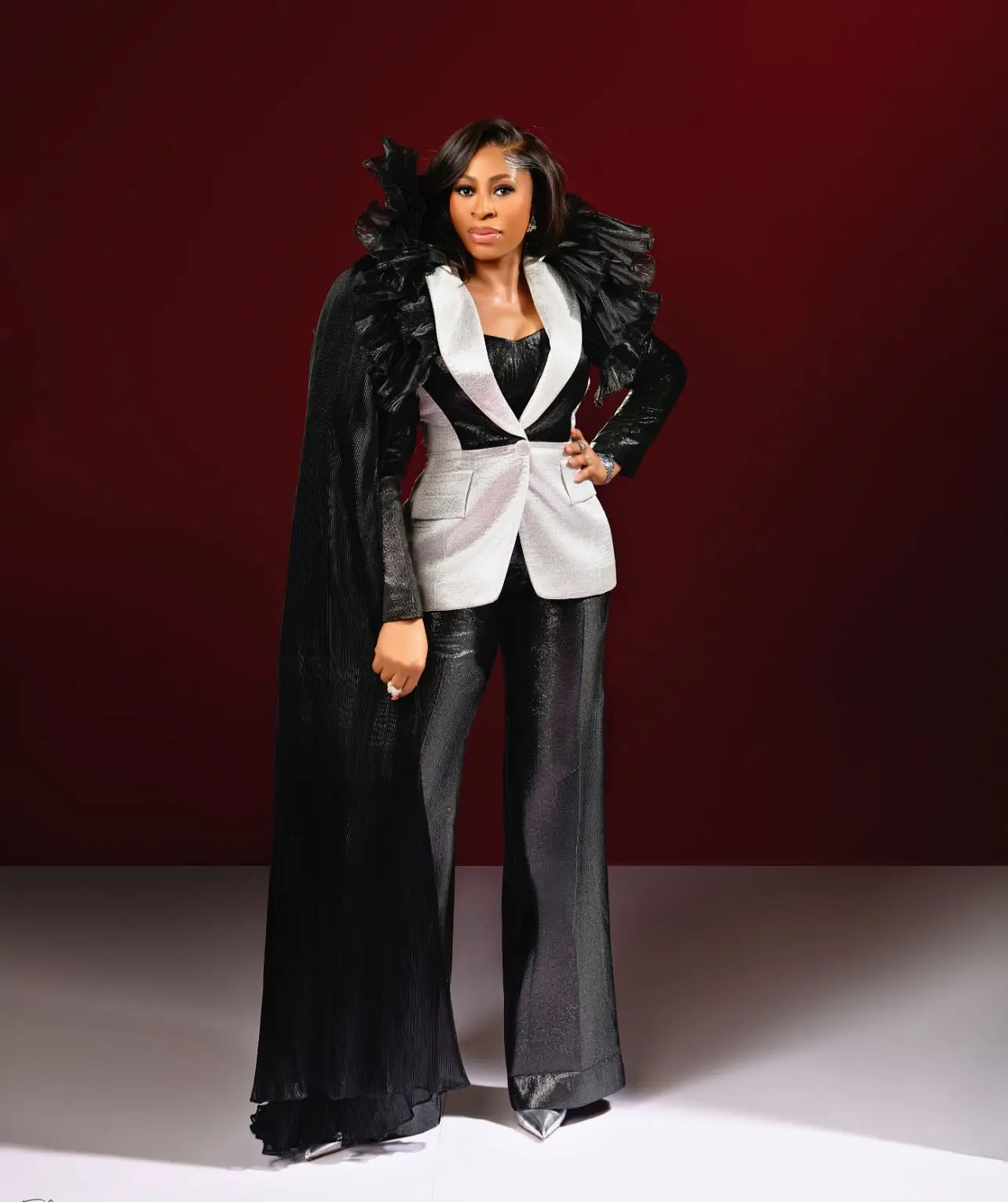 

Luxury Wrap Women Suits Set 2 Piece Blazer+Pants Customized Black Shiny Office Lady Jacket Wedding Tuxedos Prom Party Coat