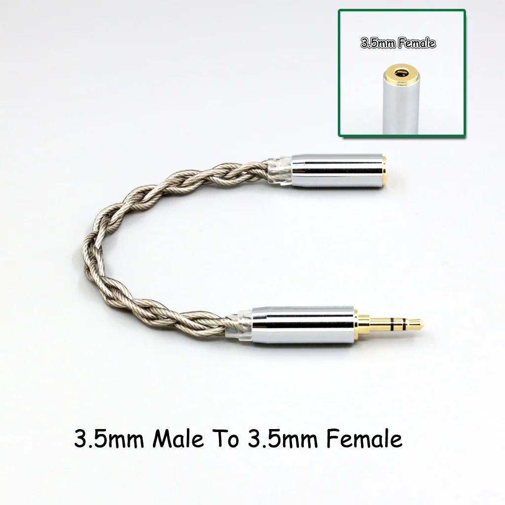 99 % reines Silber + Graphen versilbertes Schild-Kopfhörerkabel für 4,4 mm, 3,5 mm, 2,5 mm XLR 6,35 mm Stecker auf Buchse, Adapter-Konverter – Detail 24