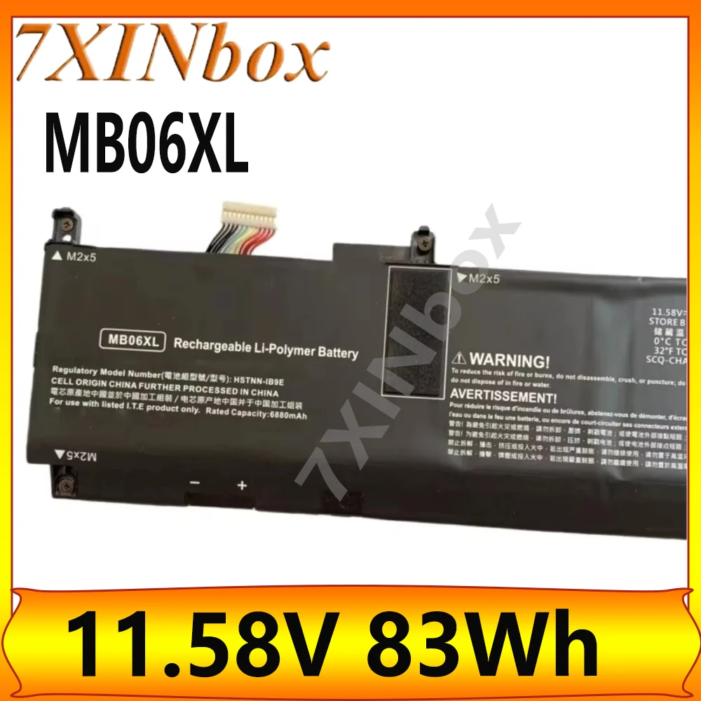 

7XINbox MB06XL 11,58 В 83 Втч Аккумулятор для ноутбука HP ZBook Studio 15 G7/G8 L78553-005 HSTNN-IB9E L77973-1C1 L78553-002 L77034-005