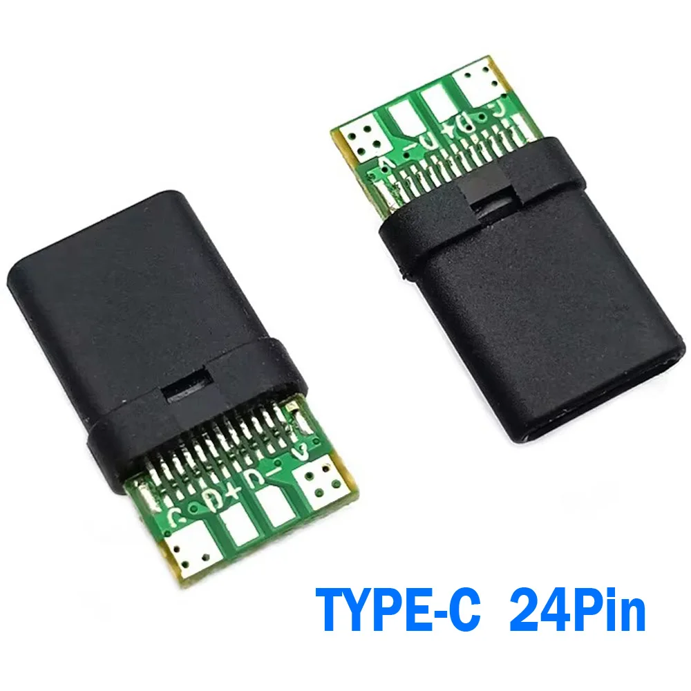 

1-20pcs Type-C usb C Connector Jack Charging Port Plastic Testing Plug 24pin Male Electric Terminals 4P solder joints welding