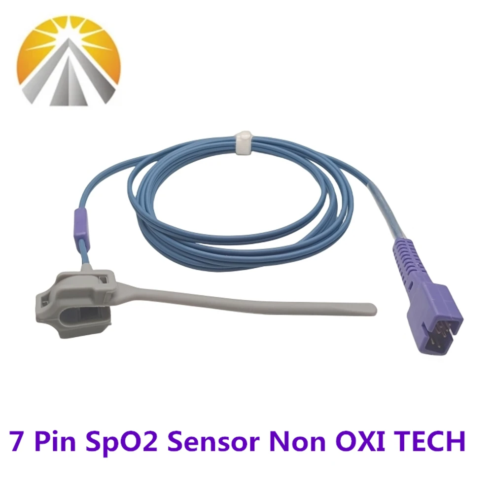 2.5 Meters 7 Pin SpO2 Sensor For Ne-ll-cor Patient Monitor Non Oxi-Max Tech Adult Pediatric Child Neonate Use Pulse Rate Probe