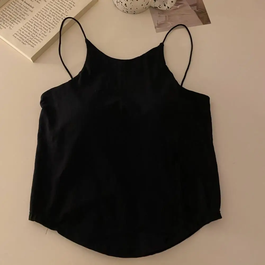 Loose Comfortable Tank Top Seamless Tank Top Women's Padded Cami Tank Top with Built-in Bra Double Lined Spaghetti Strap