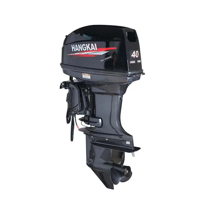 

Hangkai 40HP Outboard Motor 2-Stroke 703cc Petrol Boat Engine,20" Long Shaft Water Cooled Tiller Handle,Marine Motor for Fishing