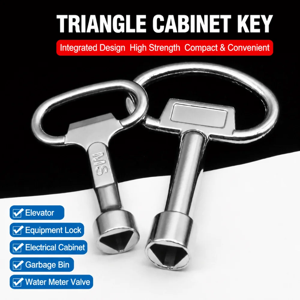 Multi-purpose Triangle Valve Wrench Universal Use Durable Material Water Valve Key Labor Saving Solid Structure