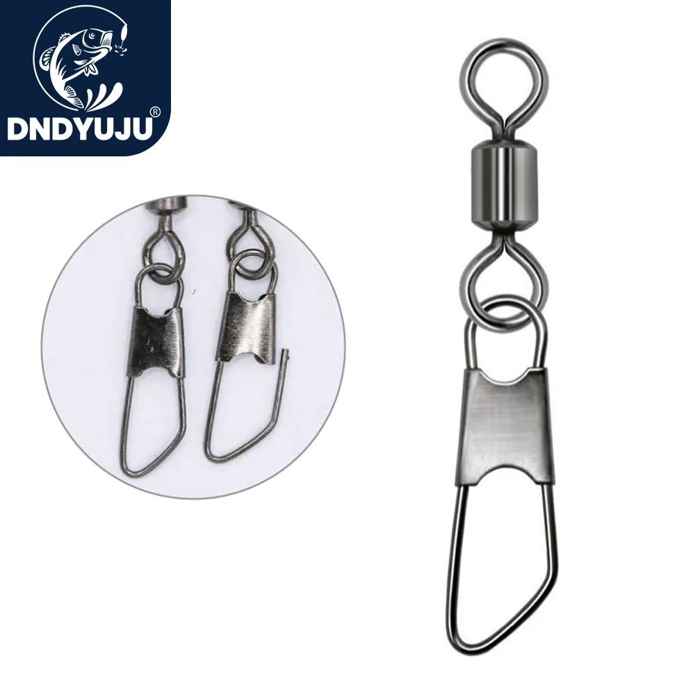 DNDYUJU 50pcs Size5#-14# Fishhook Lure Swivels Fishing Connector Pin Bearing Rolling Swivel Fishing Tackle Fishing Tackle Carp