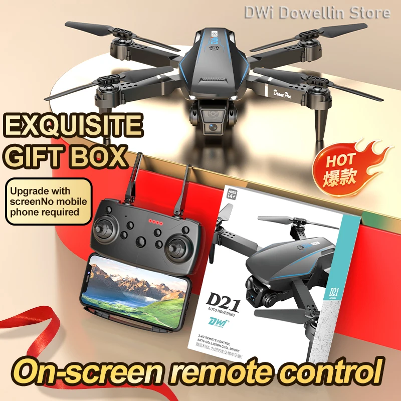 

DWI Professional Drone D21 4K Wide-Angle HD Camera WiFi FPV Height Hold Foldable RC Drone Quadrotor Helicopter Children's Toys