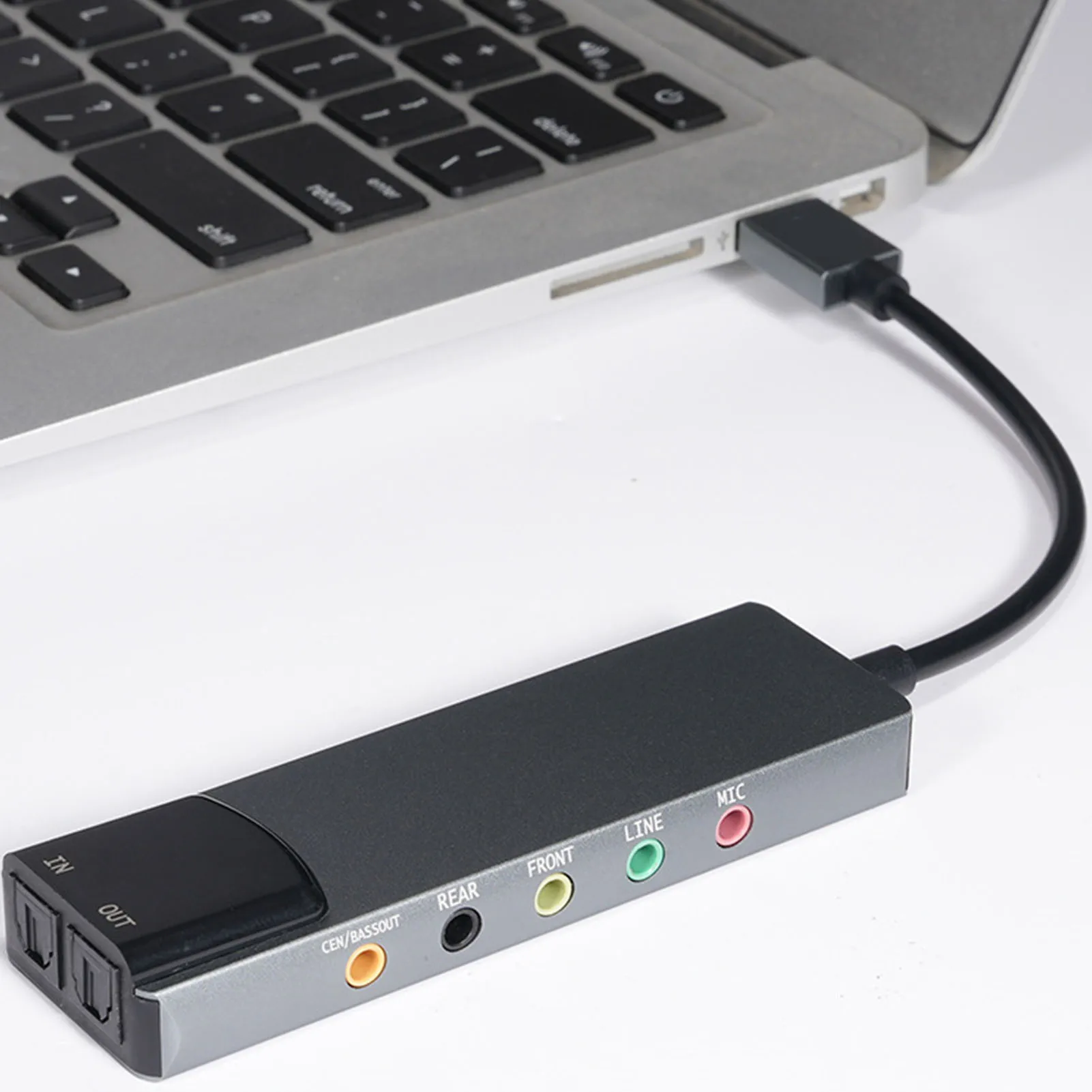 7.1 USB 2.0 Surround Sound Card with SPDIF Digital Sound High Resolution Music External Sound Card for Laptop PC