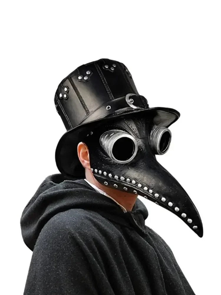 Aa waq99 máscara de médico adulto cosplay carnaval halloween crianças traje da morte negra praga vapor qq 2025