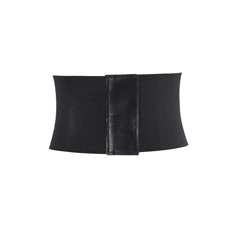 Vintage Gothic PU Leather Underbust Corset Crop Top Solid Color Adjustable Vest Waist Belt Double Buckle Cincher Women Wide Belt