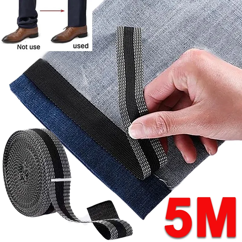 5M Self-Adhesive Pants Paste Iron-on Hem Tape Trousers Legs Edge Repair and Shorten Tools DIY Sewing Fabric Apparel Accessories