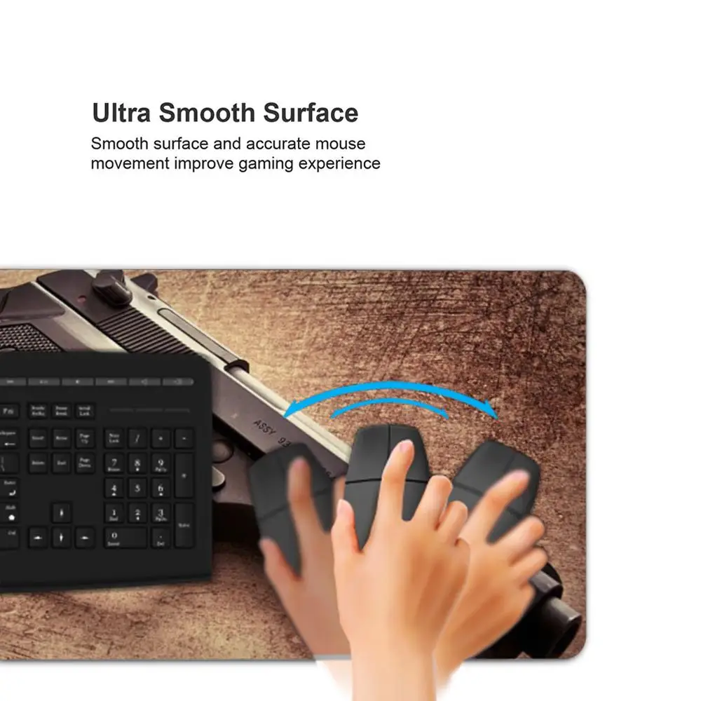 cool pistol Mouse Pad Tablet mouse Pad Laptop xl desktop mouse pad, cute HD Rainbow Gaming keyboard pad, csgo Player, 90x40