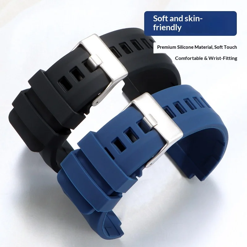 Replacement Soft Waterproof Silicone Watch Strap For Bell Ross BR001 BR003 22mm 24mm Watch Band