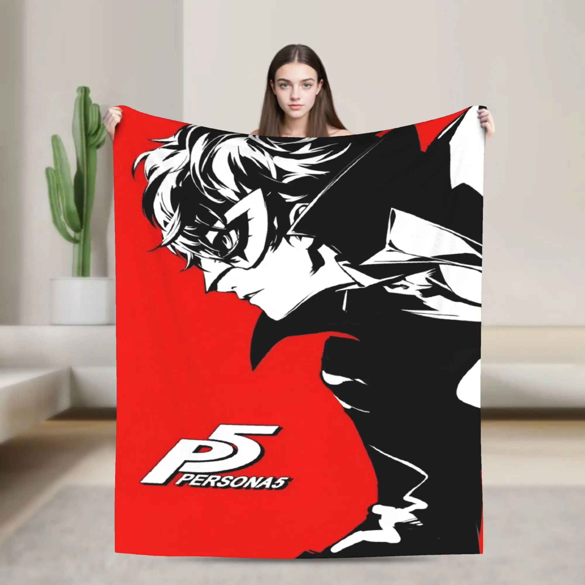 Persona Joker  Plush Blanket P5 Games Vintage Throw Blanket for  Sofa Bedding Lounge 150*125cm Rug Piece