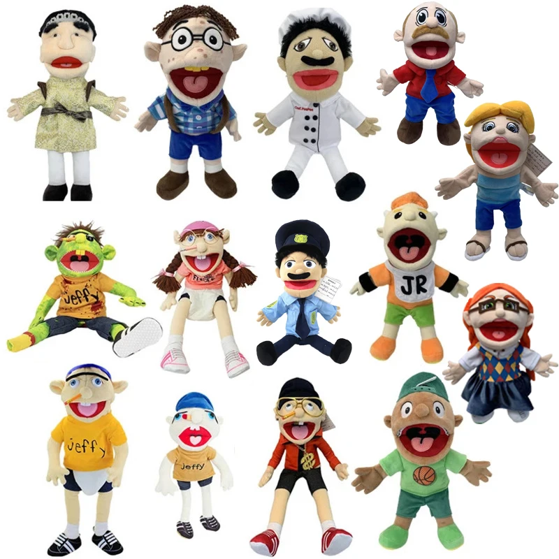 60cm Jeffy Marionette Puppe Jeffy Handpuppe sml Jeffy Marionette Familie echte Jeffy Zombie Boy Handpuppe Plüsch tier Plüsch Feebee Marionette