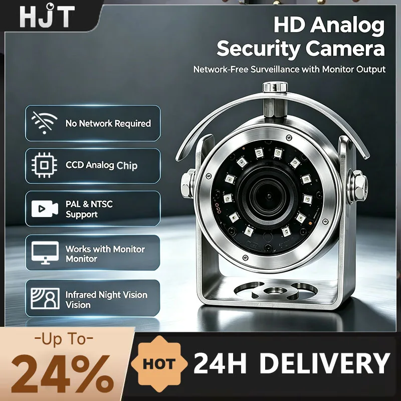HJT Surveillance CCD Analog Camera 304 Stainless Stell Explosion-proof Camera BNC Outdoor IP66 Waterproof PAL/NTSC