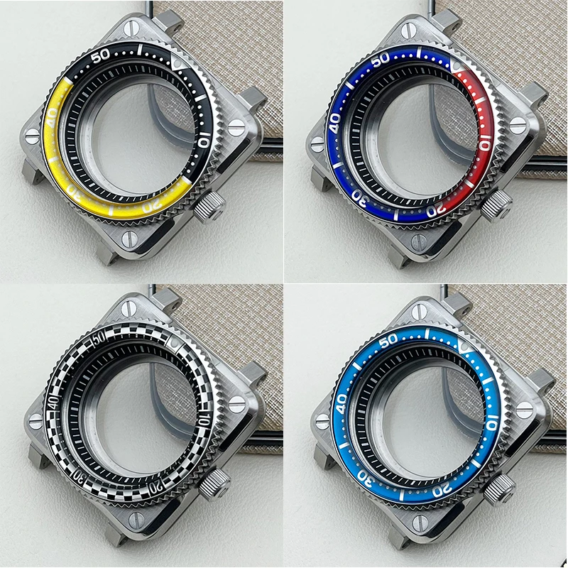 Mod เคส SKX007สี่เหลี่ยมสแตนเลส316 4R NH36 NH35ขนาด7วินาทีเคส NH35กระจกแซฟไฟร์เคลื่อนไหวอัตโนมัติจากญี่ปุ่น