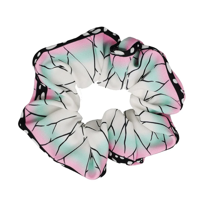 

Demon Slayer scrunchie hair accessories, anime peripherals, cosplay props featuring Shinobu Kocho, Nezuko Kamado and Daki