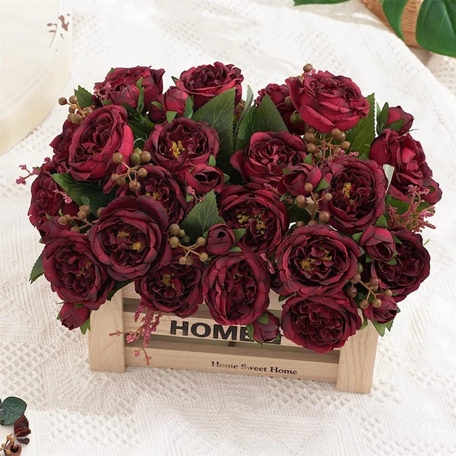 

Artificial Flower Silk Peony Rose Home RoomOutdoor Yard Garden Festival TableDecor DIY Wedding Wreath BridalBouquet Hotsale Prop