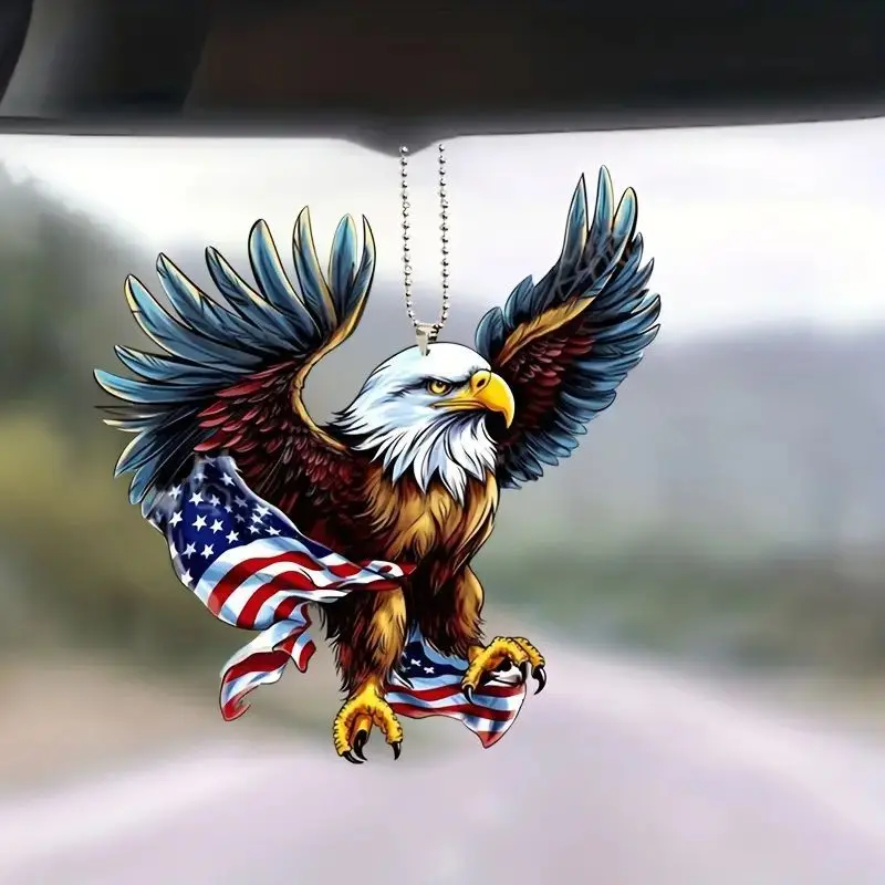1/3/5 Pieces of Patriotic American Bald Eagle Car Pendant, Independence Day Ornament, Acrylic Pendant for Car Interior