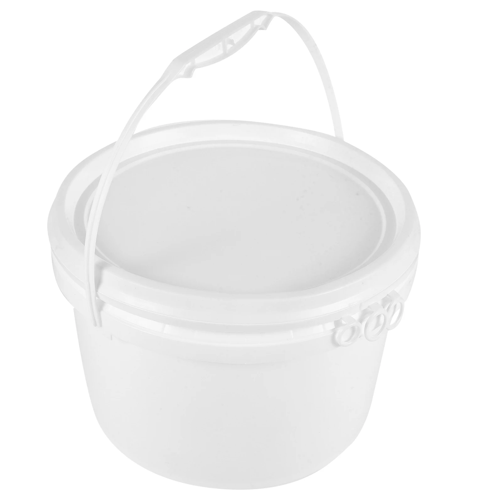 

Household Sealed Bucket White Plastic Lid Airtight Handle Storage Empty Gardening Cleaning Water Small