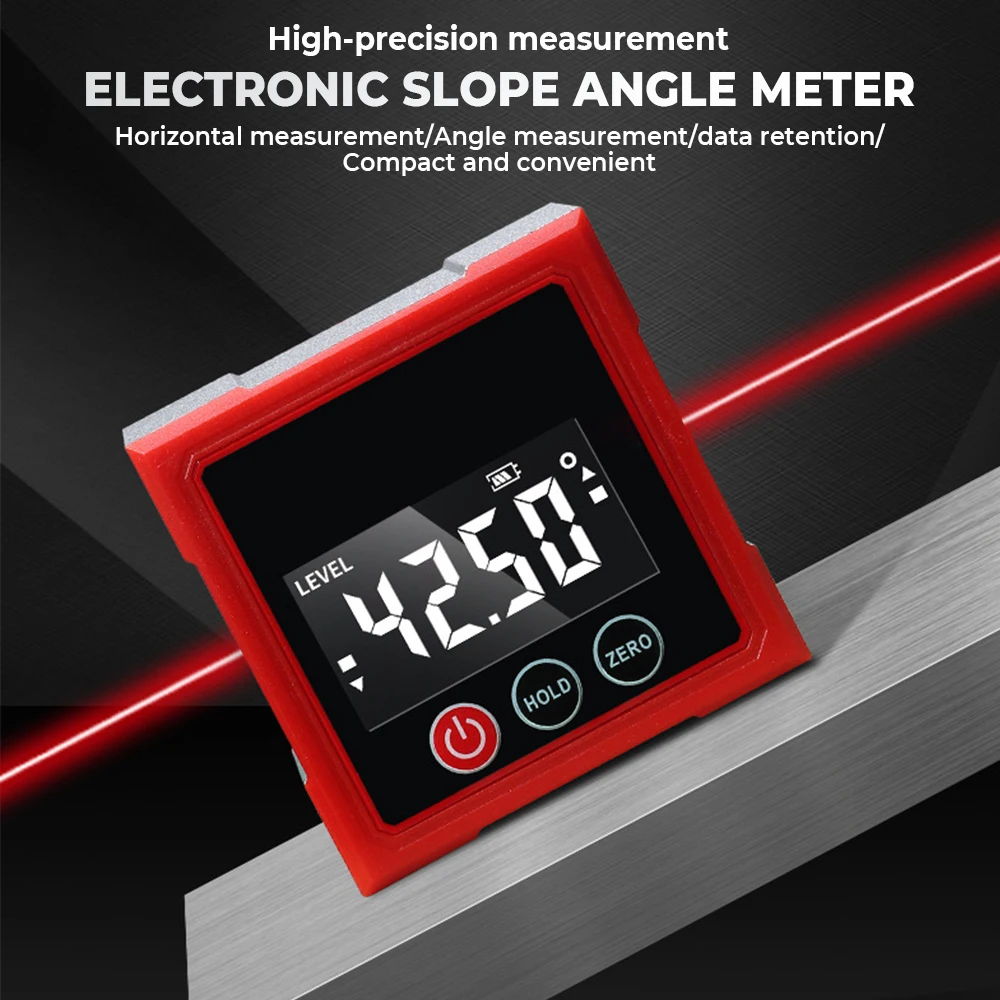 

Mini Electronic Digital Protractor Magnetic Laser Inclinometer Professional Digital Display Angle Gauge Rechargable Level Box