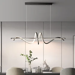 Modern Led Pendant Lights Chandelier Gold Wave Lampadario Lamp ECG Dinning Room Bedroom LivingRoom Kitchen Hanging  Pendant Lamp