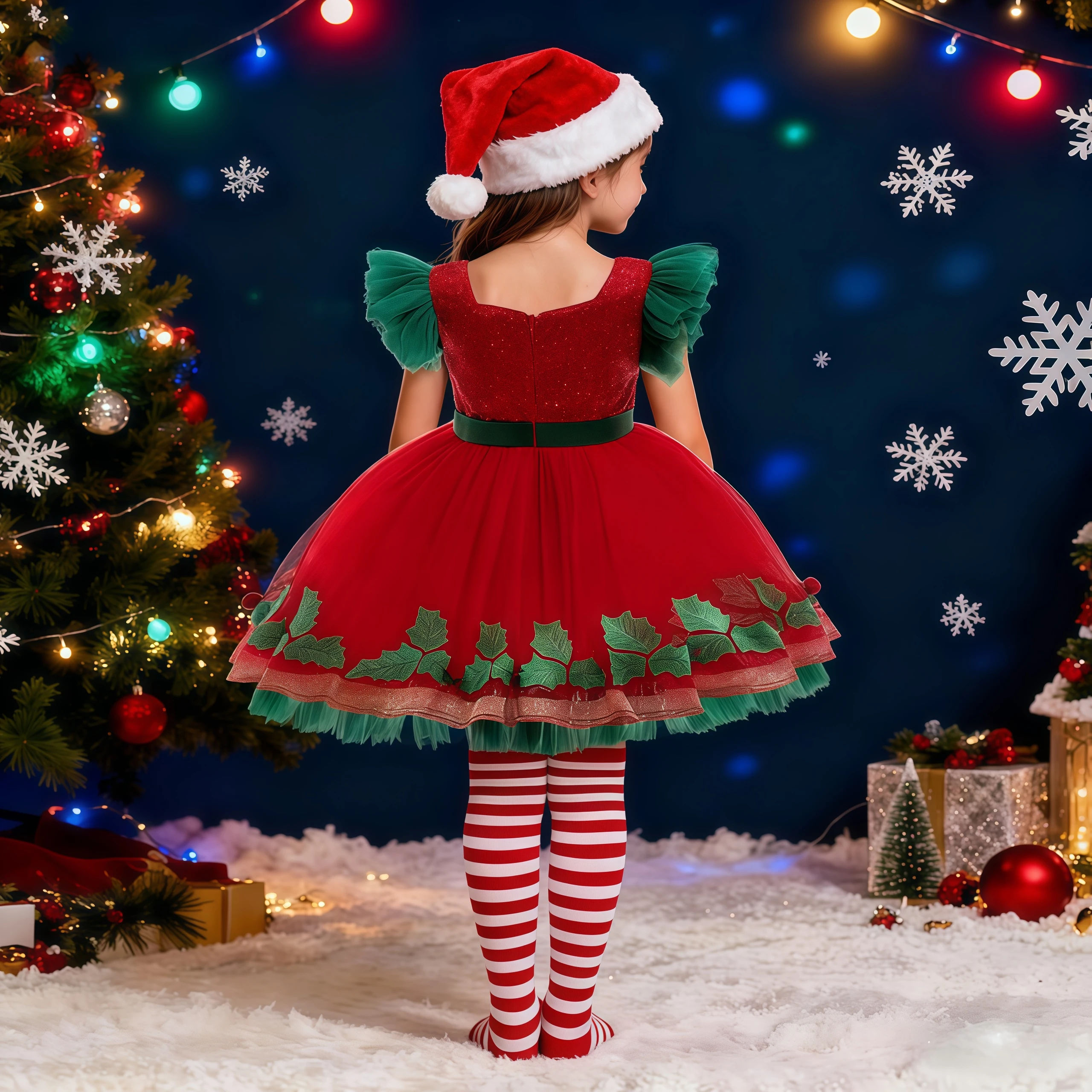 Christmas Baby Clothes Kids Santa Claus Costume Children Red Sequins Dresses For Toddler Girls Party Birthday New Year Ball Gown