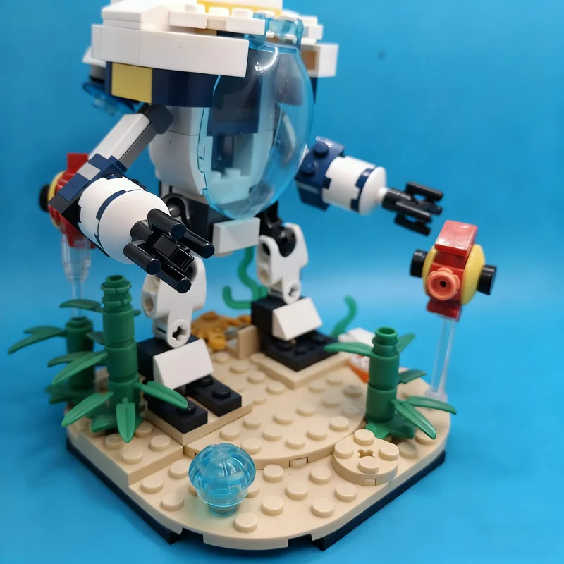 Costume de crevette MOC, 232 pièces, blocs de construction, modèle spatial, jouets d'architecture, bricolage, idée de cadeaux de noël, éducation créative, brique pour enfants