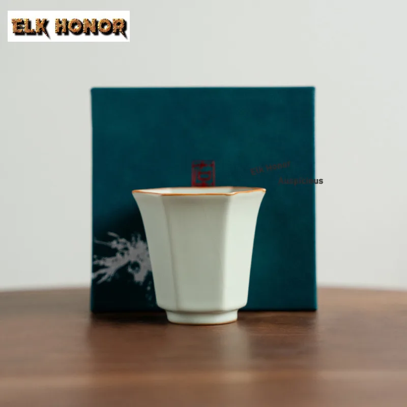 

85ml Ru Kiln Ice Cracked Glaze Teacup Japanese Tea Bowl Cup For Tea-tasting Fragrance Cup Chazhan Master Cups Tea Ceremony Gifts