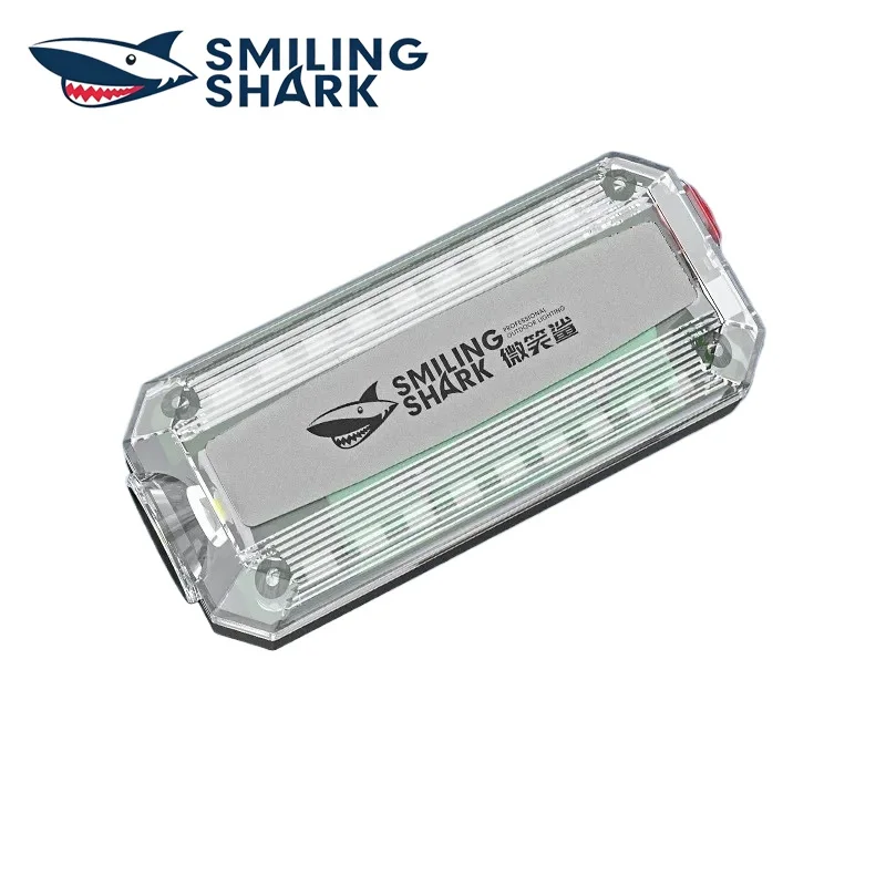 SMILING SHARK Red Blue Strobe Warning Light USB Rechargeable Flashlight Shoulder Clip Flashing Safety Signal Lamp