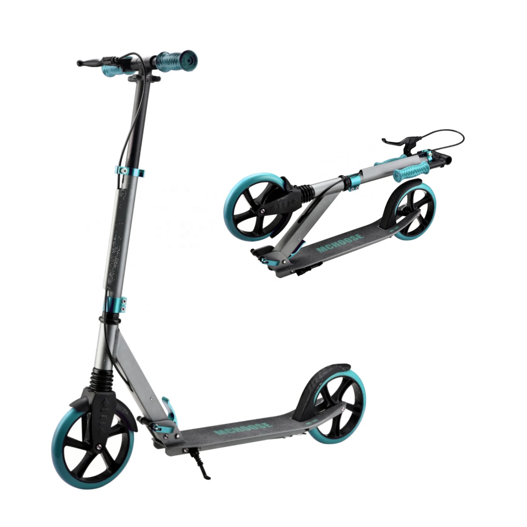 

Folding Kick Scooter 200mm Wheels with Hand Brake foot pedal kick scooter