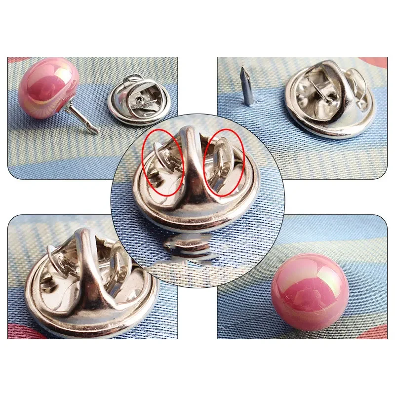 10Pcs Buttons Women Shirt Brooch Buttons Safety Pearl Rhinestone Brooch Buttons for DIY Clothing Dress Coat Sweater Shirt Decor